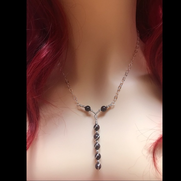 Genuine Garnet Y 925 Sterling Silver Neck - Picture 4 of 7